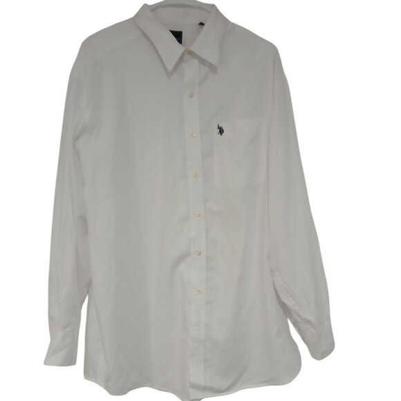 U.S Polo Assn White Shirt Wrinkle free men's Long Sleeve button Shirt Size XL. - Picture 7 of 14